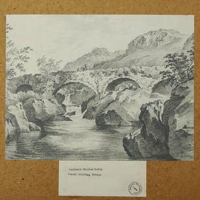 L.S. Lowry, Pencil Drawing of a Bridge