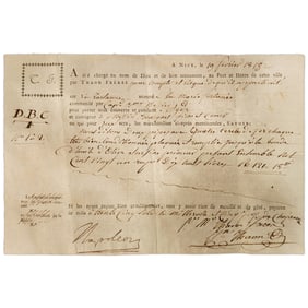 Napoleon Bonaparte Signed Document (1818)