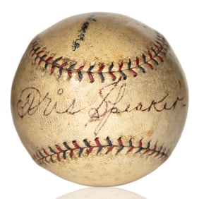 Tris Speaker Signed Official League Baseball