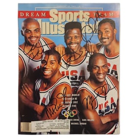 Sports Illustrated (February 18, 1991) – “Dream Team” Cover Signed by Five Legends