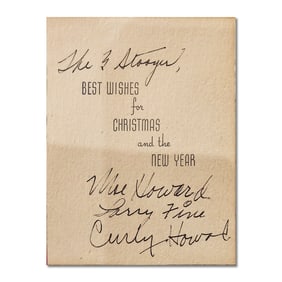 The Three Stooges Signed Christmas Card