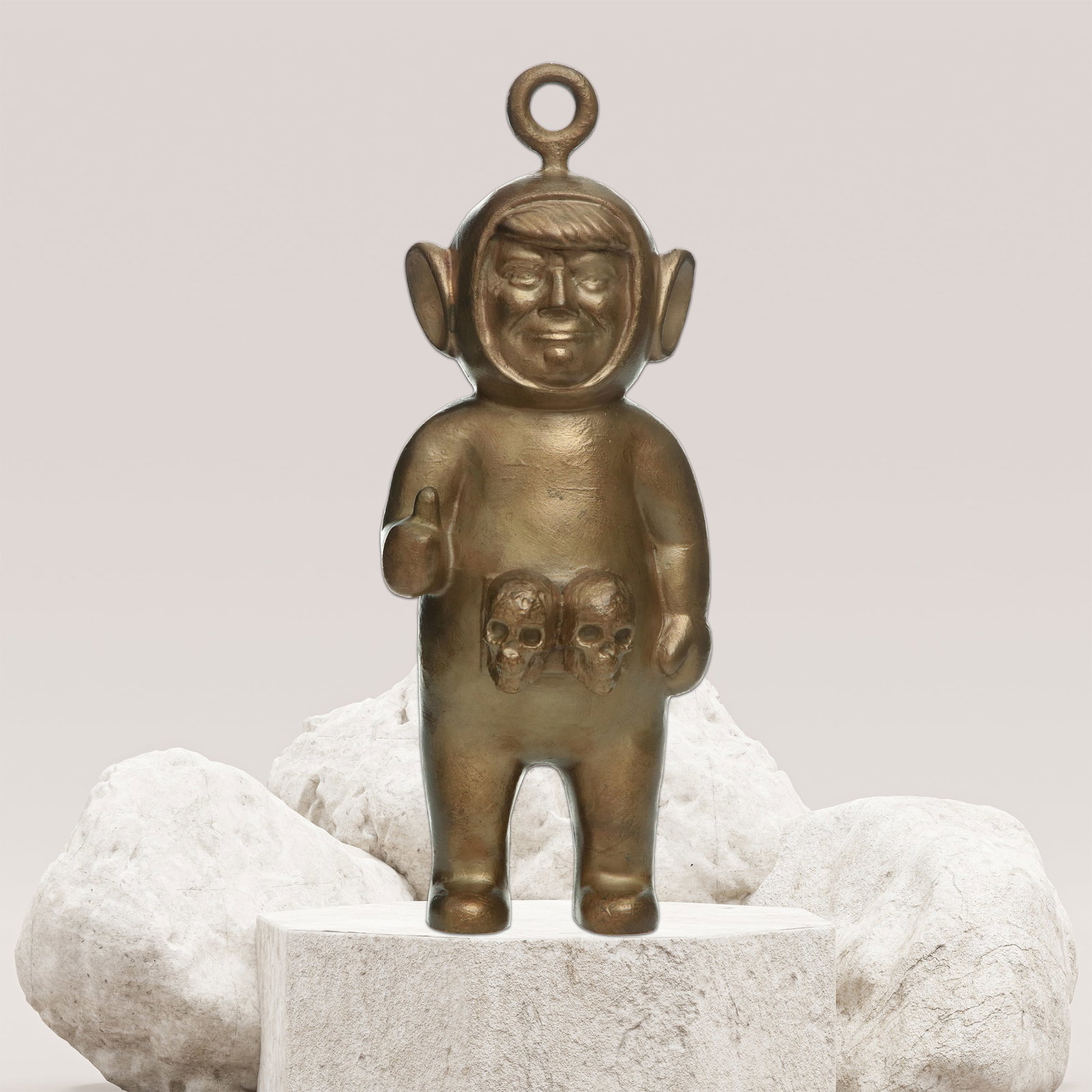 Bronze Statue of Donald Trump in a Teletubbies Suit (1 of 12)