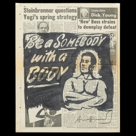 Andy Warhol Newspaper Art: "Be a Somebody with a Body"