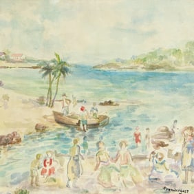 Maurice Prendergast's Mixed Media Beach Scene