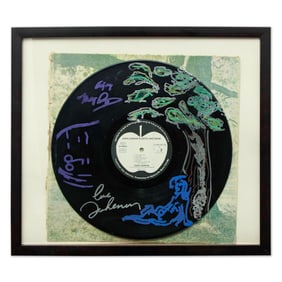 John Lennon & May Pang Signed Plastic Ono Band LP with Original Lennon Artwork