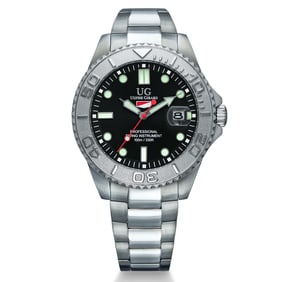 Ulysse Girard Shark Watch - Black Dial & Stainless Steel Bezel