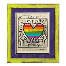 Keith Haring, Newspaper Marker Art – A Tribute to Love and Inclusivity