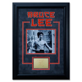 Bruce Lee / "Kato" Signed Document Cut & Drawing, "The Best to You" Inscription