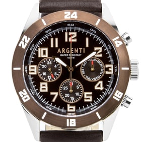 Argenti Men’s Chronograph Watch – Chocolate Brown Bezel