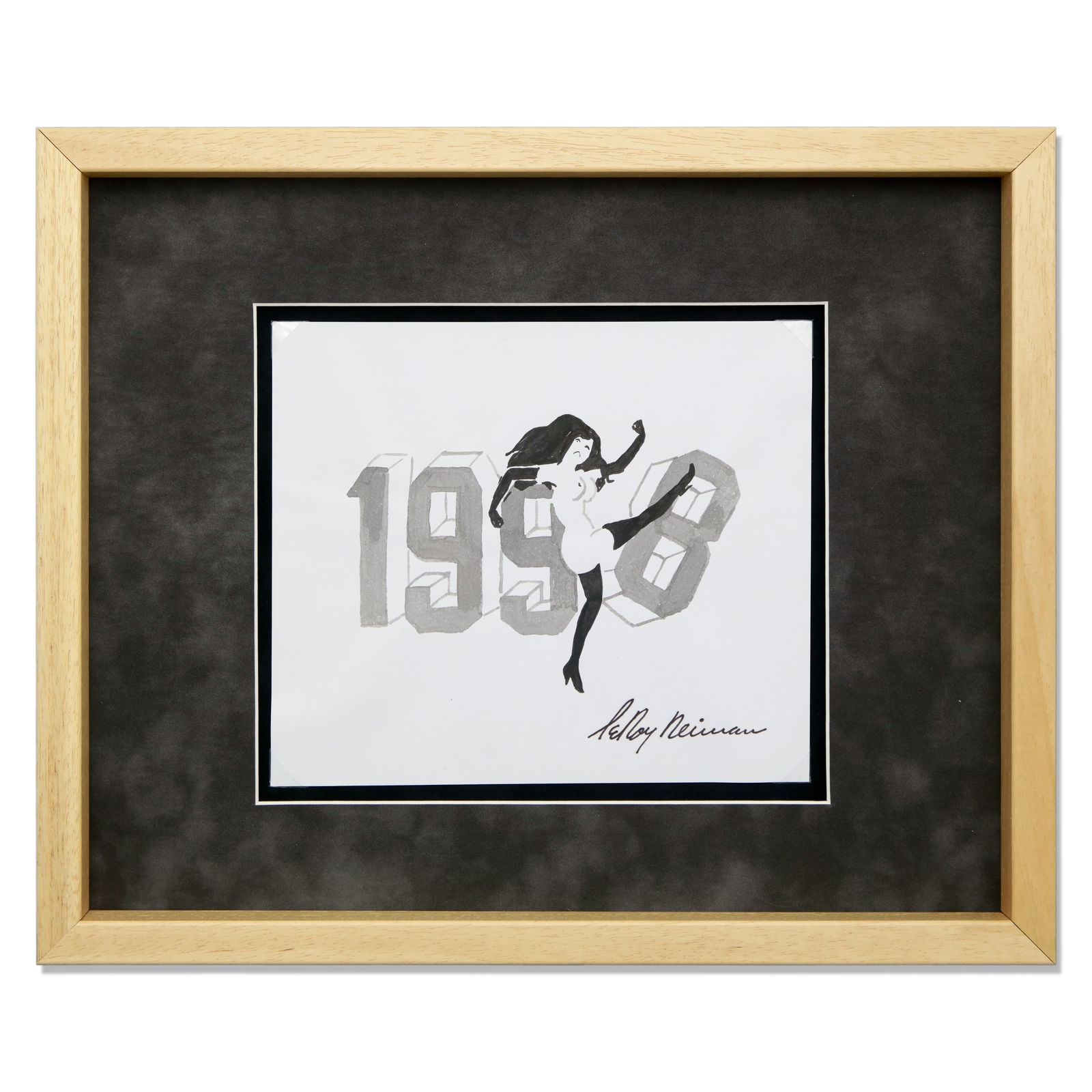 LeRoy Neiman, Drawing on Paper: LeRoy Neiman – Drawing on Paper Artwork Details: Black, white, and gray drawing on paper – 8 x 9.25 in. – “LeRoy Neiman” lower right – Verso: Stamp: LeRoy Neiman Foundation (upper righ