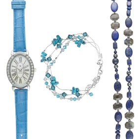 Tavan Ladies’ Watch with Necklace & Bracelet – 3-Piece Set