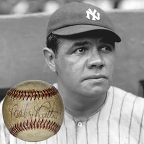 Babe Ruth Signed Baseball, Forensically Authenticated