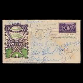 Signed Baseball 100-Year Hall of Fame Commemorative Envelope – 1st Day of Issue