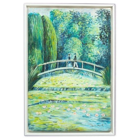 Claude Monet, Framed Impressionist Painting on Canvas (1900) Attributed/After