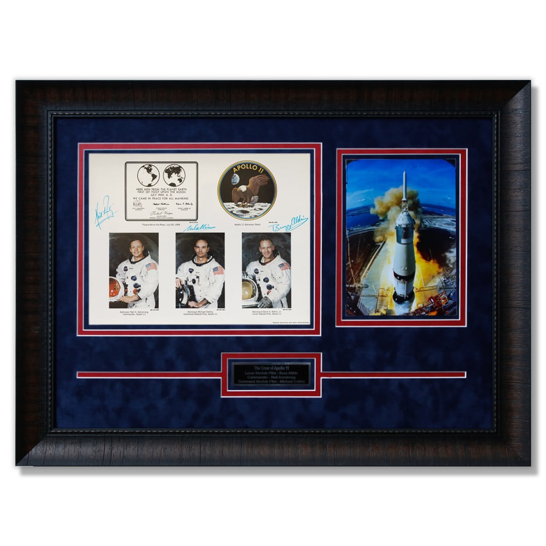 Forensically Authenticated Apollo 11 Crew–Signed Commemorative Display (1 of 8)