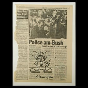 Keith Haring, Drawing on New York Daily News (September 23, 1988)