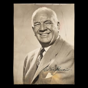 Tris Speaker Signed Black-and-White Portrait Photograph, Forensically Authenticated