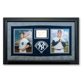 Mickey Mantle & Roger Maris Dual Signed Document Cut, Forensically Authenticated