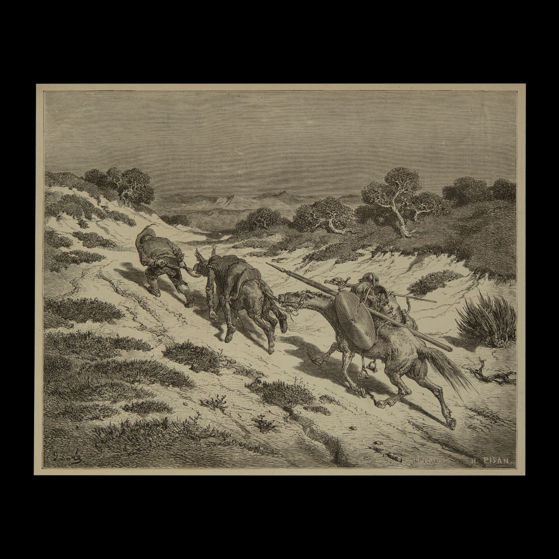 Engraving Print – Don Quixote Series by Gustave Doré: Title: Engraving Print – Don Quixote Series by Gustave Doré Artist: Paul Gustave Louis Christophe Doré (French, 1832–1883) Engraver: Heliodore Pisan Series: Don Quixote Illustrations Specific Sc