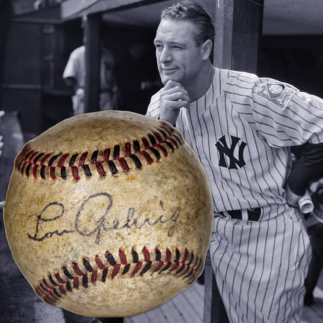 Lou Gehrig Signed Baseball, Forensically Authenticated (1 of 7)