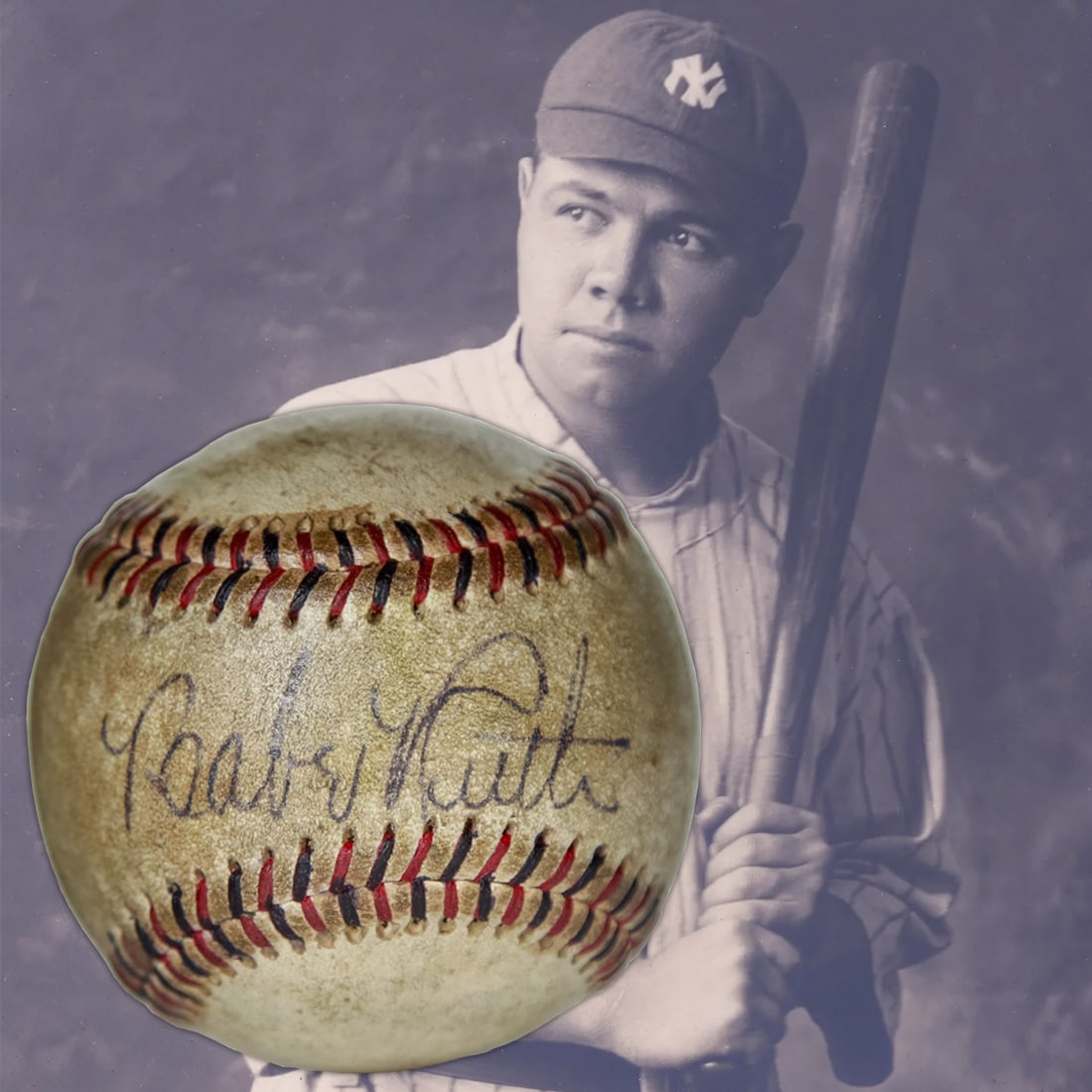 Babe Ruth Signed Baseball, Forensically Authenticated (1 of 7)