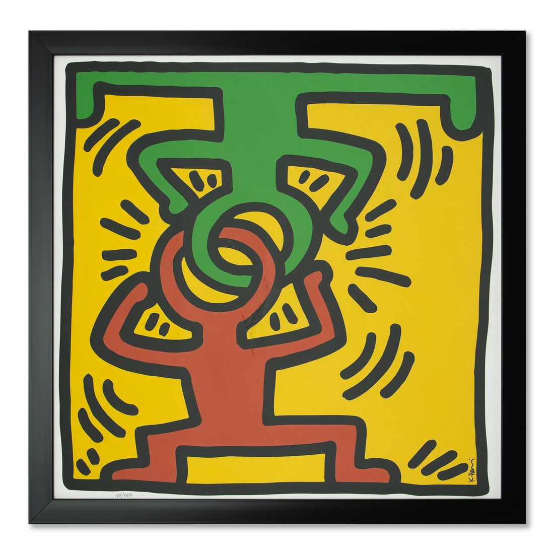 Keith Haring Limited Edition Print - "Interconnected Figures": Title: Keith Haring Limited Edition Print - "Interconnected Figures" Description: We are honored to offer a rare and thought-provoking limited edition print by the celebrated artist Keith Haring, numb