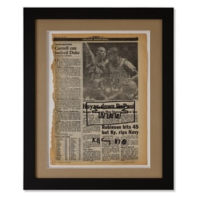 Keith Haring — 1987 Marker Art on Daily Sports News Page (Original Newspaper Drawing)