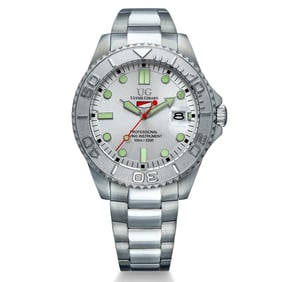Ulysse Girard Shark Watch - Silver Dial & Stainless Steel Bezel
