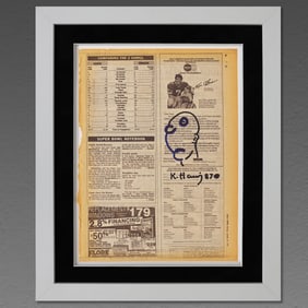 Keith Haring — 1987 Original Marker Drawing on Daily News Page