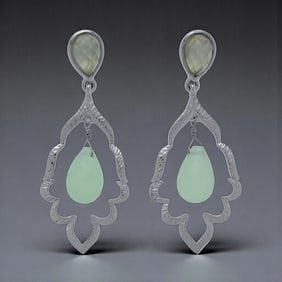 Regal Sterling Silver Chalcedony Dangle Earrings