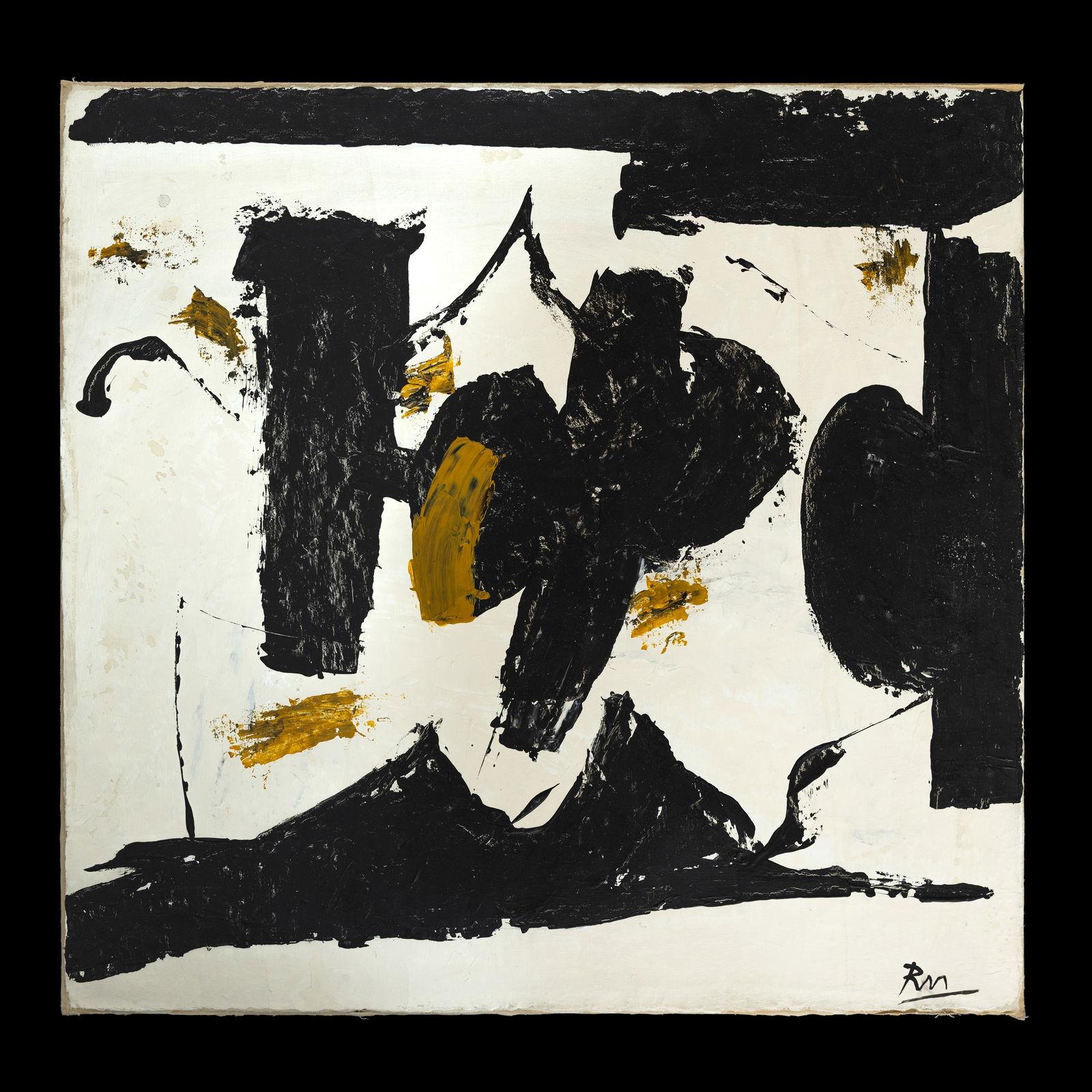 Robert Motherwell — Abstract Painting on Canvas Adhered to Board (1 of 5)