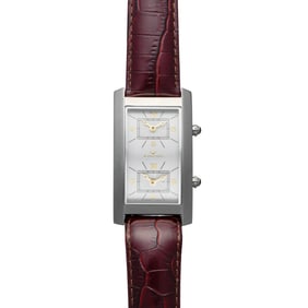 Tavan Men’s Dual Time Rectangular Watch