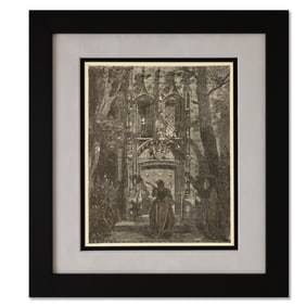 Gustave Doré, "The Mock Serenade" (Don Quixote Series) Engraving – Heliodore Pisan, Engraver