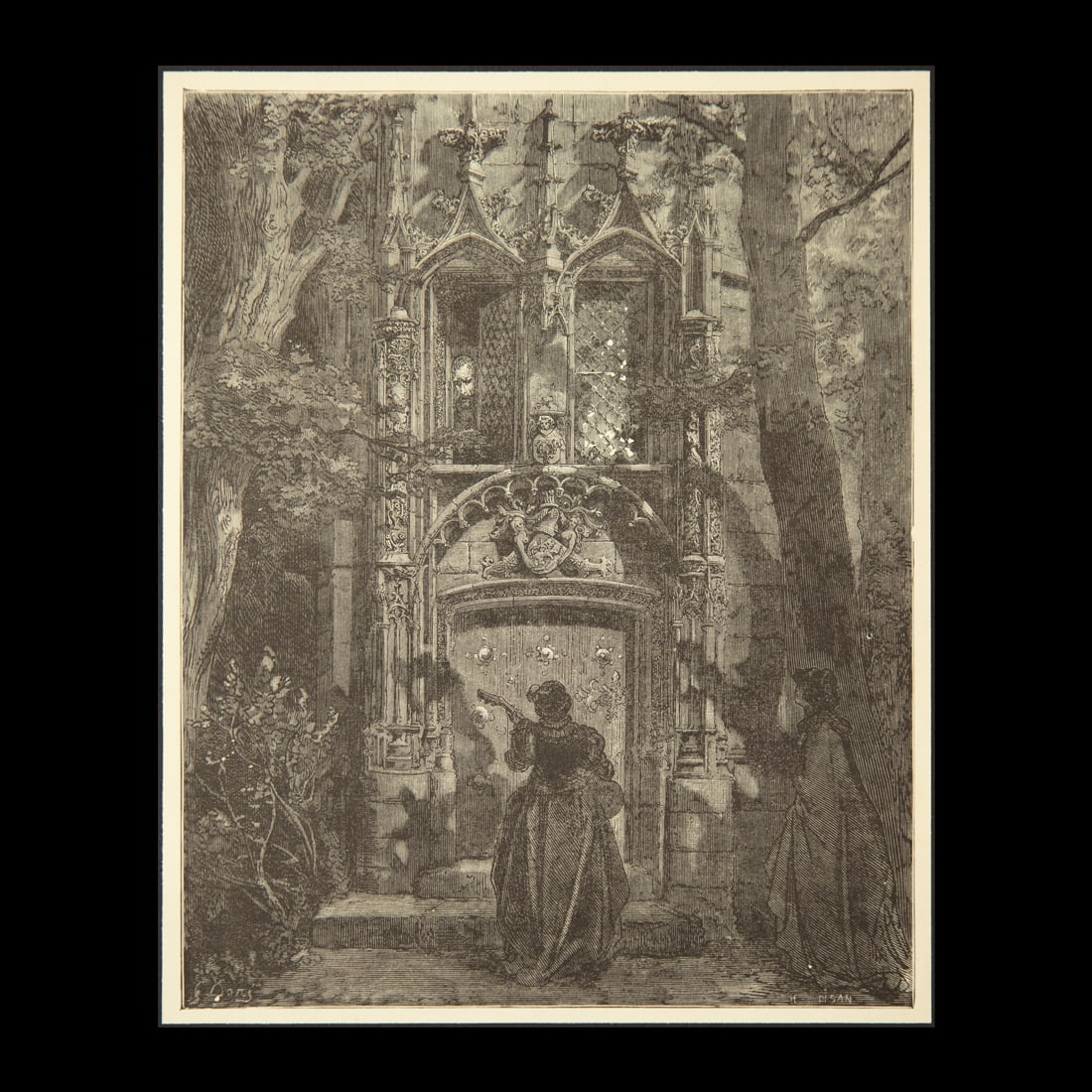 Gustave Doré, "The Mock Serenade" (Don Quixote Series) Engraving – Heliodore Pisan, Engraver: Title: Gustave Doré – “The Mock Serenade” (Don Quixote Series) Engraving – Heliodore Pisan, Engraver Artist: Paul Gustave Louis Christophe Doré (French, 1832–1883) Engraver: Heliodore