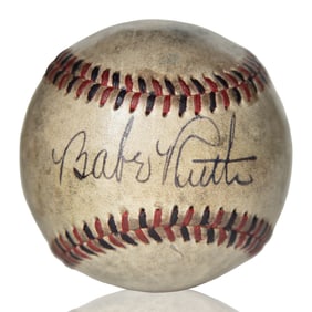 Babe Ruth Signed Baseball, Forensically Authenticated