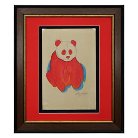 Andy Warhol, Panda Watercolor on Paper