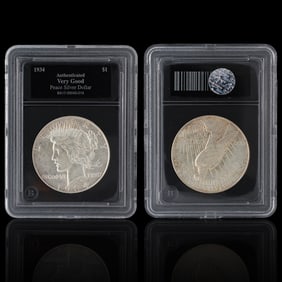1934 Peace Silver Dollar (P) – Graded Very Good