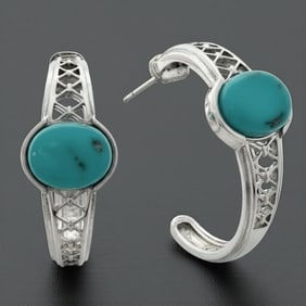 Southwest-style Turquoise Sterling Silver Earrings