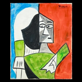 Pablo Picasso – Painting on Canvas, Adhered to Board