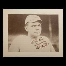 Babe Ruth Signed & Inscribed 8x10 Vintage Photograph, Forensically Authenticated