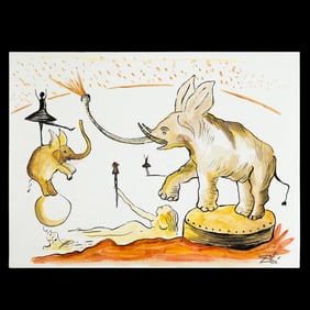 Salvador Dali Painting on Paper