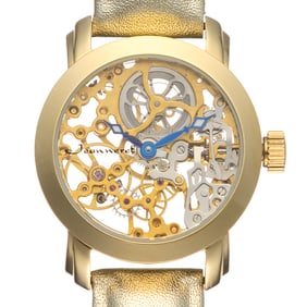Jeanneret Goldtone Automatic Skeleton Watch