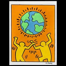 Keith Haring Painting on Paper