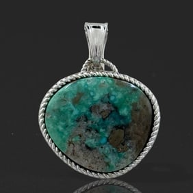 Campo Frio Turquoise Freeform design Sterling Silver Pendant