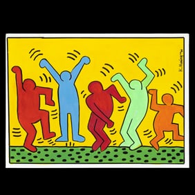 Keith Haring Painting on Paper