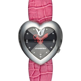 Chronotech Ladies Heart Dial Crystal Watch