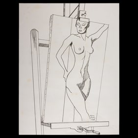 Man Ray (American, 1890–1976) Ink Drawing on Paper