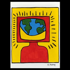 Keith Haring Painting on Paper