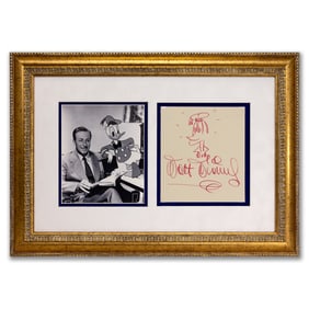 Walt Disney Signed Drawing of Donald Duck, Forensically Authenticated