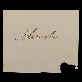 Abraham Lincoln Signature on Document Cut, Forensically Authenticated